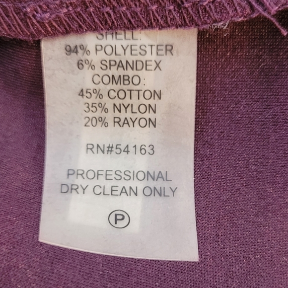 Calvin Klein Eggplant Boat Neck Lace Bell Sleeves Sheath Dress - Size 2 - Picture 10 of 10